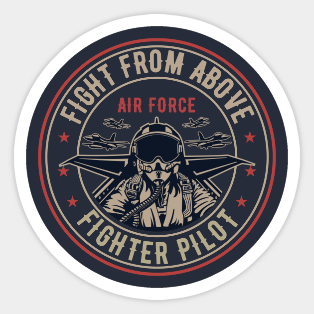 Fighter Pilot Air Force Sticker by lionkingdesign